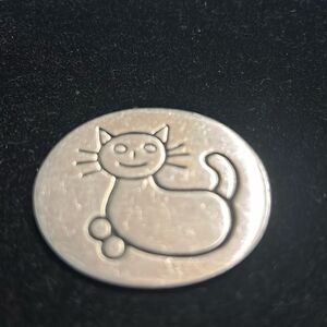 Cat Brooch Pewter 1990 Guyot
